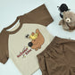 Boys Autumn Bear Graphic T-Shirt & Shorts Set