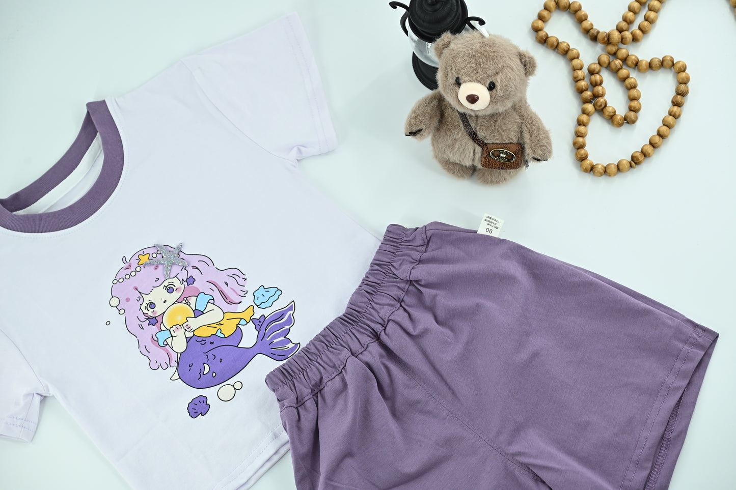 Girls Mermaid Graphic T-Shirt & Shorts Set