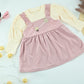 Kids Embroidered Pink & Cream 2-Piece Dress Set