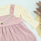 Kids Embroidered Pink & Cream 2-Piece Dress Set