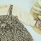 Girls Brown Leopard Print Layered Long Sleeve Dress Set