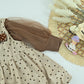 Elegant Girls Cream Bow Ruffle Long Sleeve Dress with bag