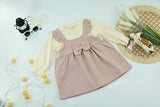 Girls Pink Bow Layered Dress