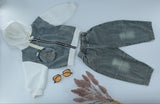 Kids Hoodie & Denim Pants Outfit Set