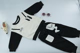Baby Boys Black & White 2-Piece Tracksuit Set