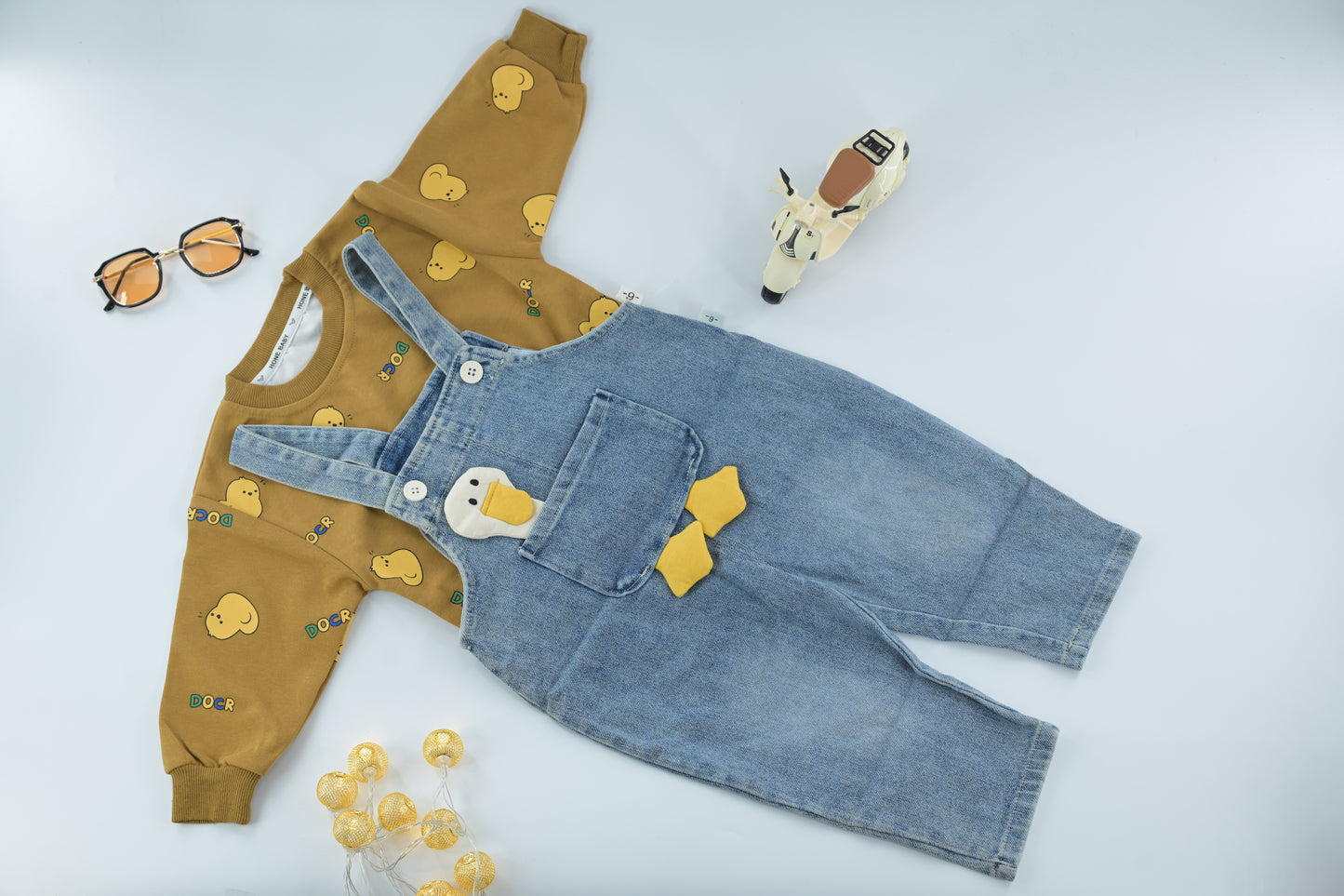 Unisex Duck Denim Dungaree Set