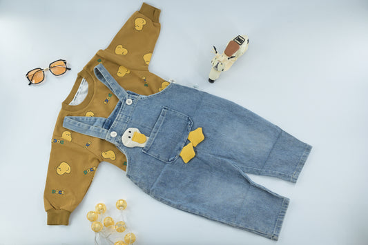 Unisex Duck Denim Dungaree Set
