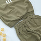 Brown Sporty Outfit-Striped Top & Pants