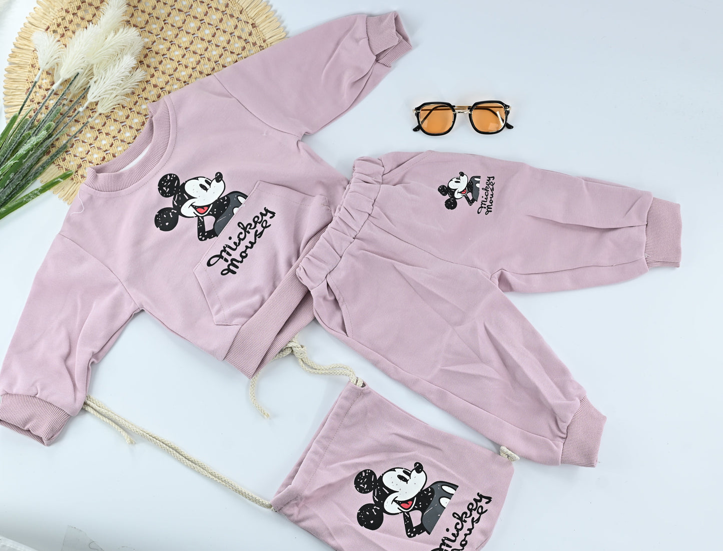 Doll's  Pink Mickey Mouse Suit Top and Pants with Bag