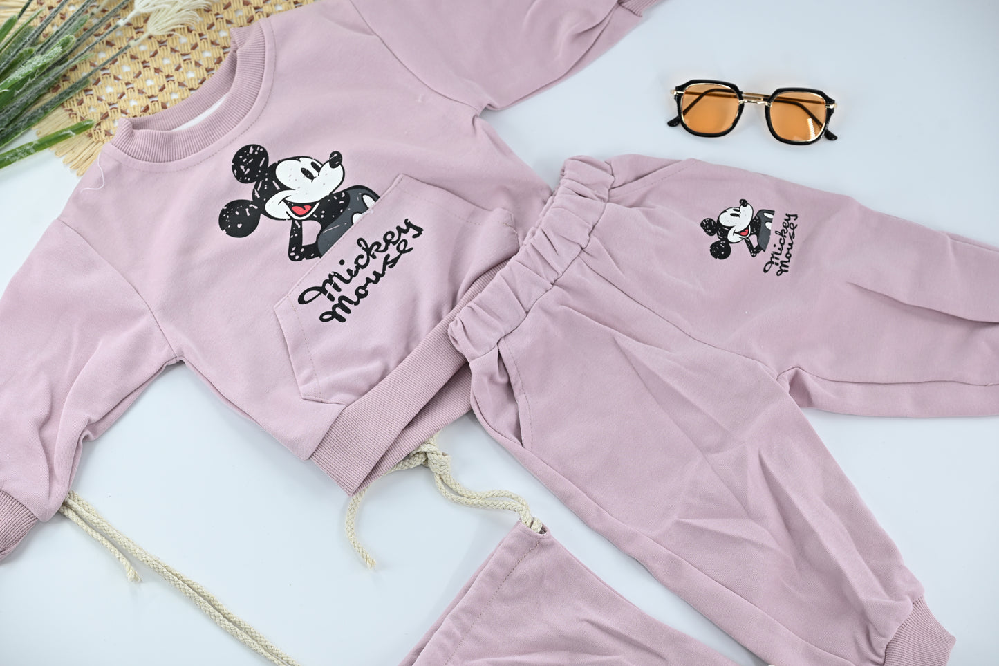 Doll's  Pink Mickey Mouse Suit Top and Pants with Bag