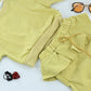 Kid's Yellow Ribbed Fabric Co-ord Set with Cute Heart Chain