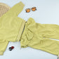 Kid's Yellow Ribbed Fabric Co-ord Set with Cute Heart Chain