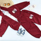 Girls Burgundy Cartoon Hoodie Co-ord Set