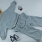 Girls Pink Ribbed Co-ord Set with Heart Chain | Cute Kids Outfit