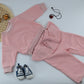 Girls Pink Ribbed Co-ord Set with Heart Chain | Cute Kids Outfit
