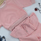 Girls Pink Ribbed Co-ord Set with Heart Chain | Cute Kids Outfit