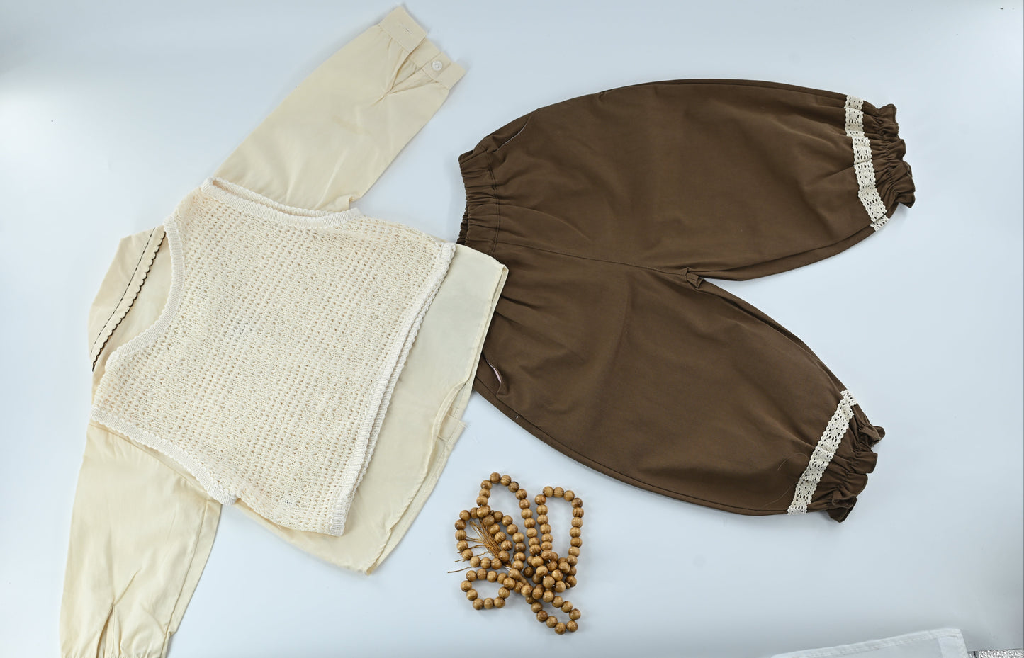 Baby Girls 3 Piece Outfit Set | Shirt, Knit Vest & Pants