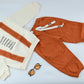 Cream & Rust Orange Kids Sweatshirt and Jogger Set | Comfortable 2-Piece Outfit