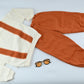 Cream & Rust Orange Kids Sweatshirt and Jogger Set | Comfortable 2-Piece Outfit