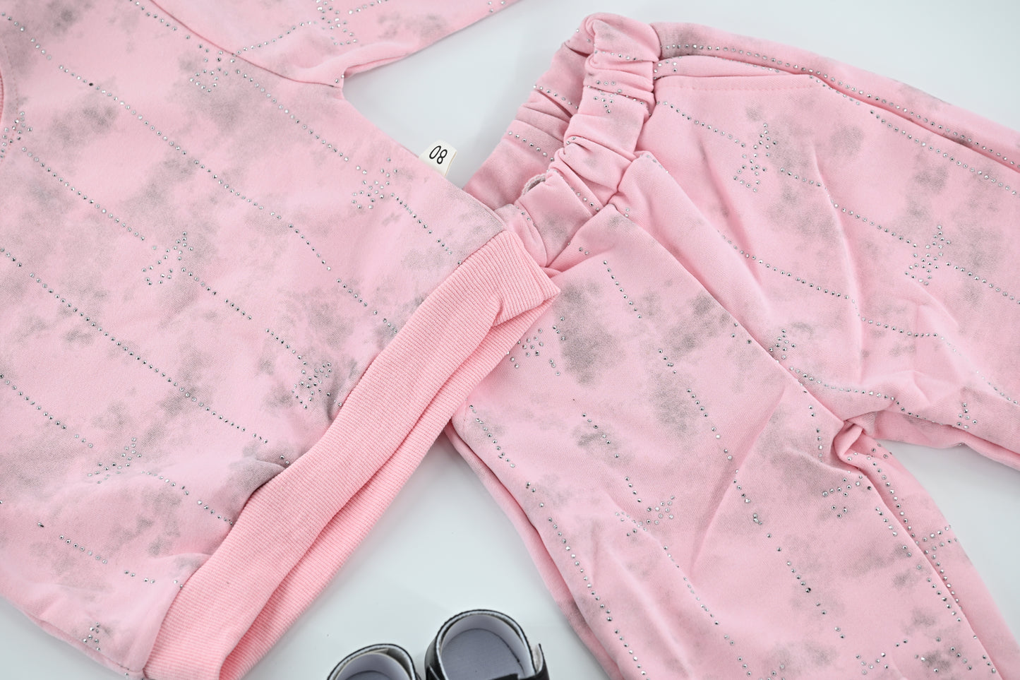 Kids Pink Knitted Sweater Co-ord Set