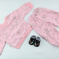 Kids Pink Knitted Sweater Co-ord Set