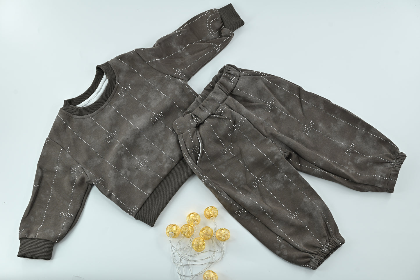 Kids Cream Knitted Sweater Co-ord Set