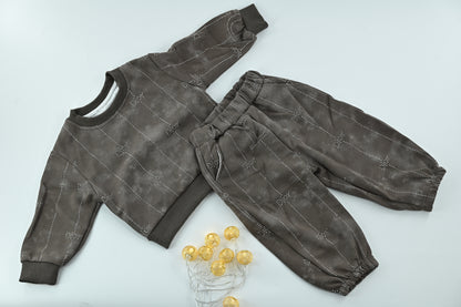 Kids Grey Knitted Sweater Co-ord Set