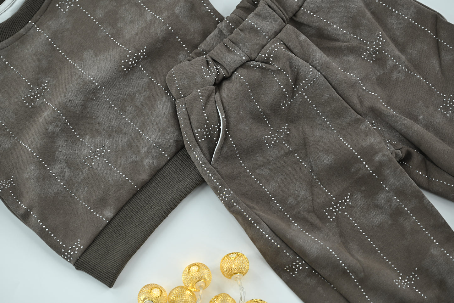 Kids Grey Knitted Sweater Co-ord Set