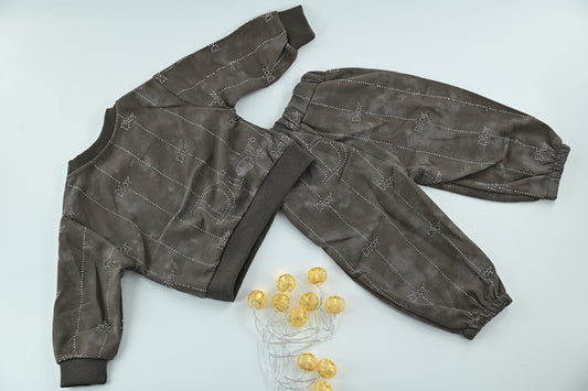 Kids Grey Knitted Sweater Co-ord Set