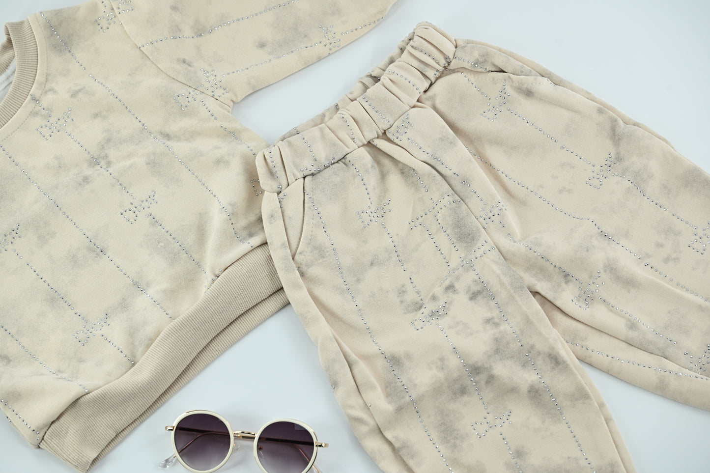 Kids Cream Knitted Sweater Co-ord Set