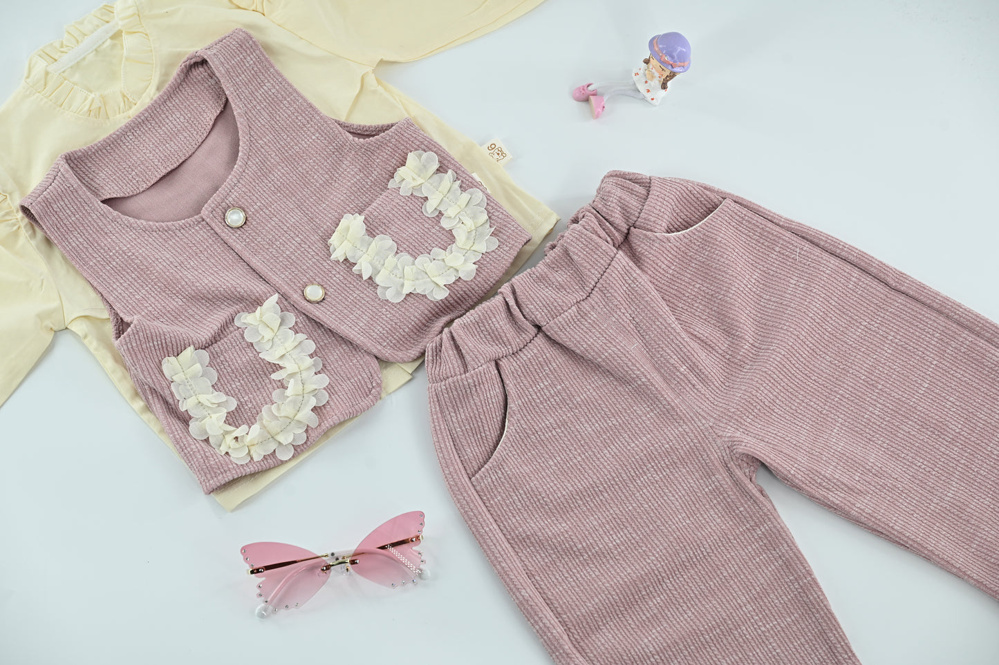 Bloom Charm kids Pink 3 Piece  co-ord set