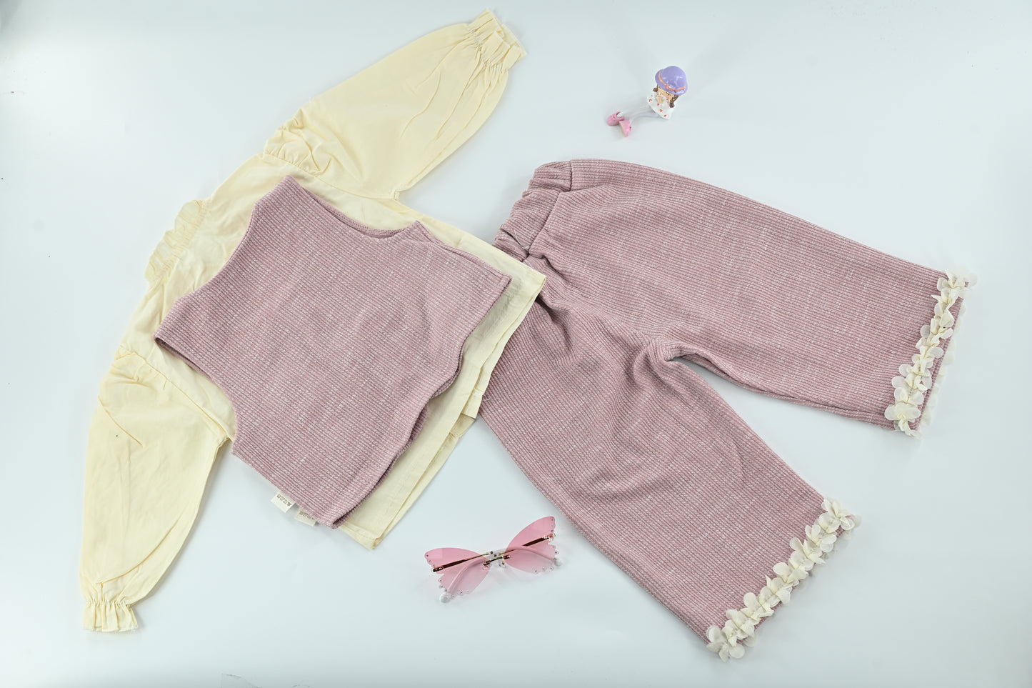 Bloom Charm kids Pink 3 Piece  co-ord set
