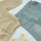 Baby Girl Bow Knit Cream & Brown Top and Pants 3-Piece Set