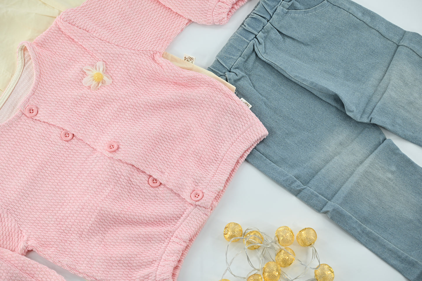 Baby Girl Bow Knit Top and Pants Set