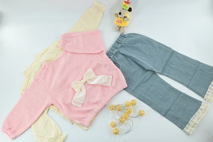 Baby Girl Bow Knit Top and Pants Set