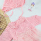 Baby Girl  Pink Elegant Lace Dress with Cap