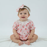 Baby Girl Cotton Strawberry Dress with Bow