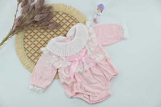 Baby Girl Lace Collar Cotton Romper Summer