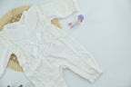 Baby Girl Elegant Pure  White Cotton Romper