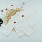 Baby Girl Cotton Cherry White  Romper with Cap
