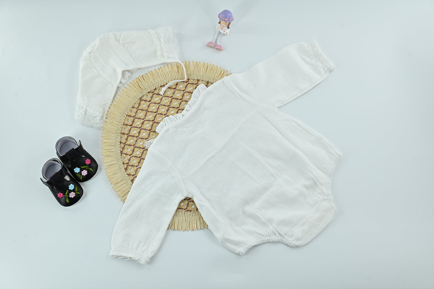 Baby Girl Ribbed Cotton Romper Summer