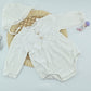 Ruby Pearl Bow Ribbed Baby Romper Set