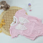 Ruby Pearl Bow Ribbed Baby Romper Set
