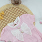 Baby Girl Pink Ribbed Cotton Romper Summer