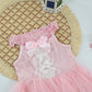 Blush Lace Bow Tutu Baby Dress