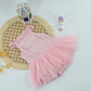 Blush Lace Bow Tutu Baby Dress