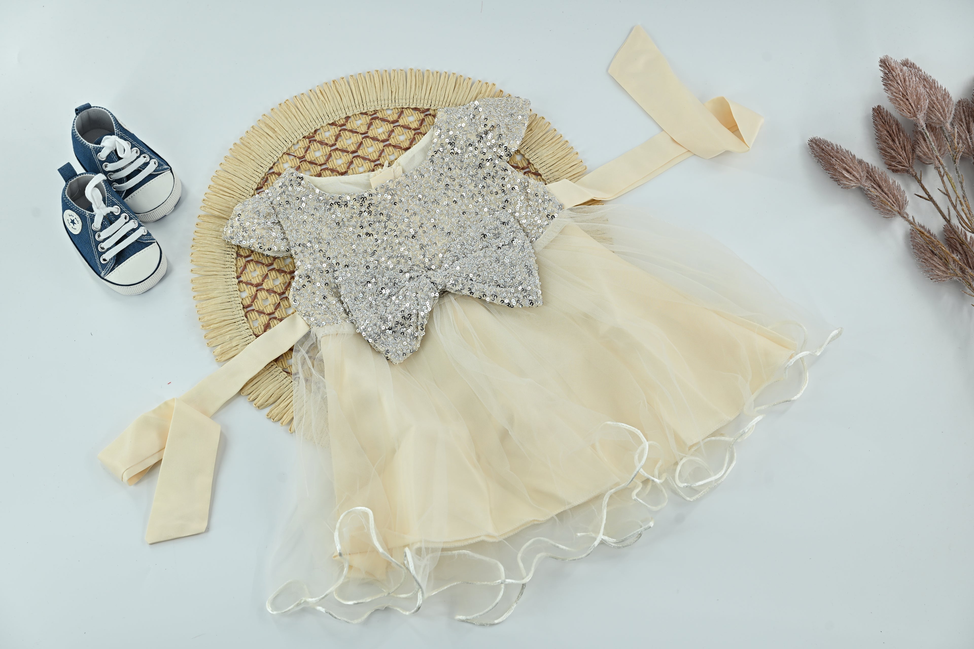 Baby Girl White Sequin Tulle Party Dress