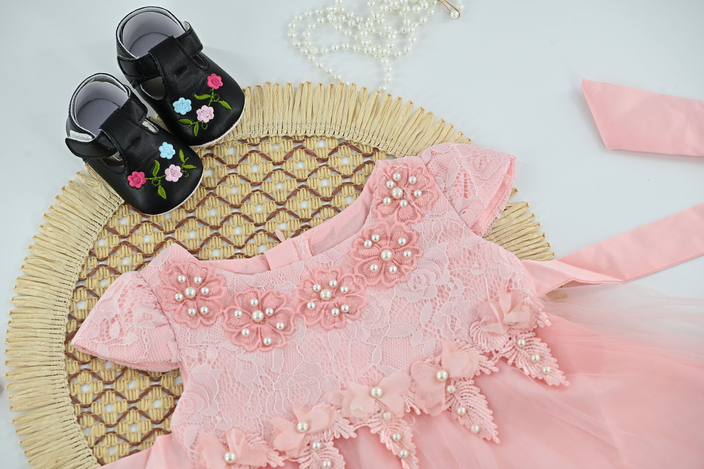 Baby Girls Pink Lace Tulle Party Dress