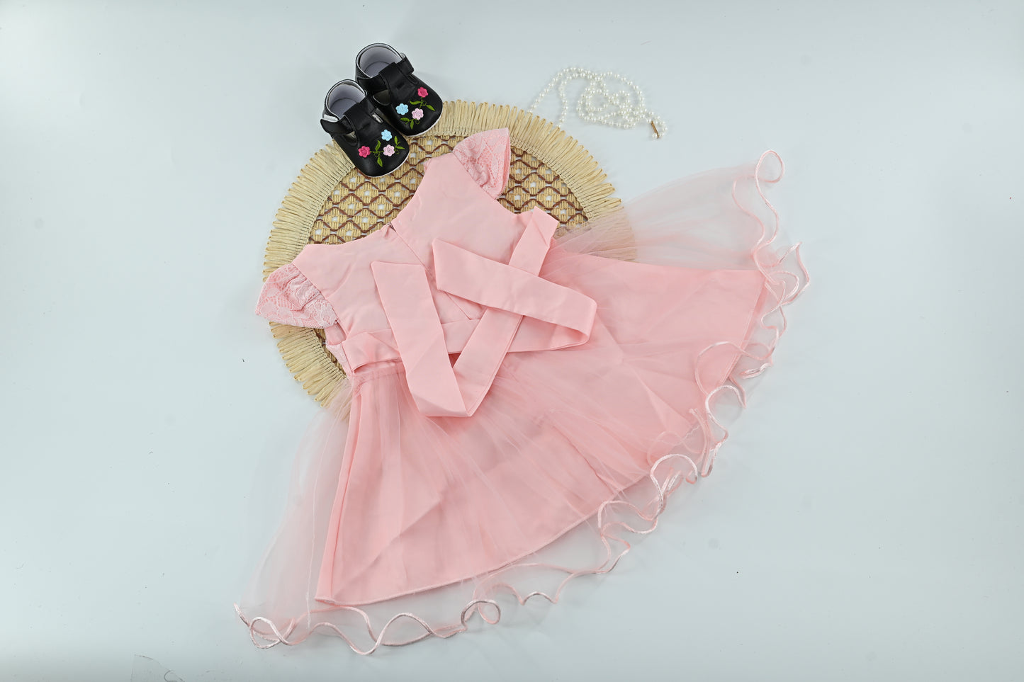 Baby Girls Pink Lace Tulle Party Dress