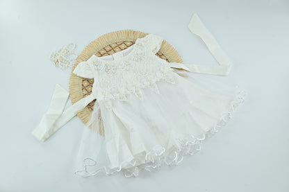 Baby Girls White Lace Tulle Party Dress